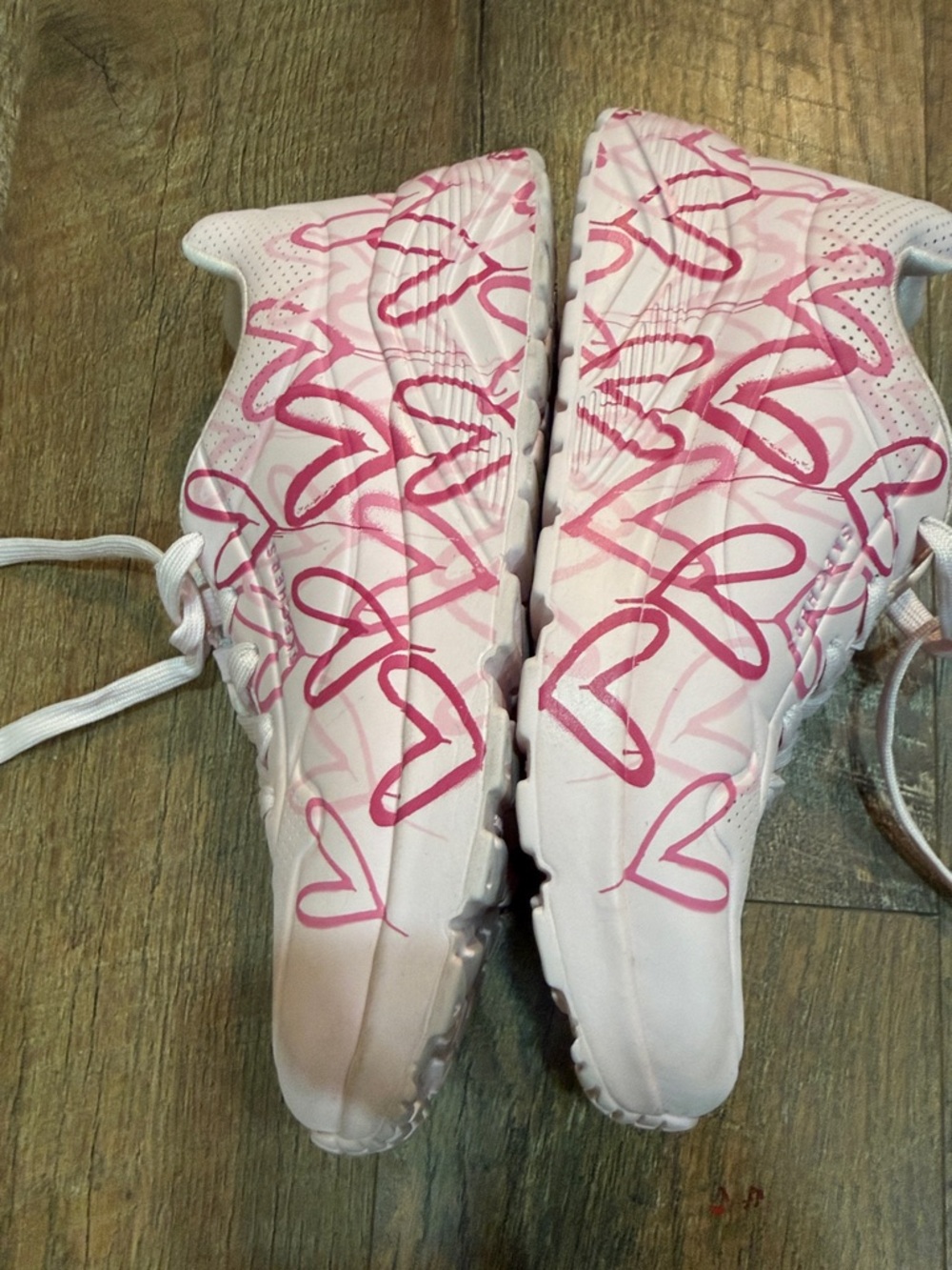 Skechers Pink and White Women's Athletic Sneakers - Picture 3 of 5